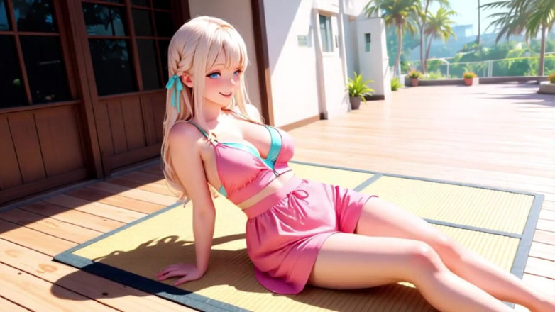 Tay Swift X: Blonde Beautys Private Masturbation on Sunny Tropical Terrace From Shy...