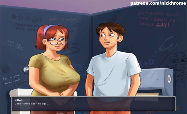 Cartoon Universal: Summertime saga part 119 - busty teen in toilet ( Spanish sub )
