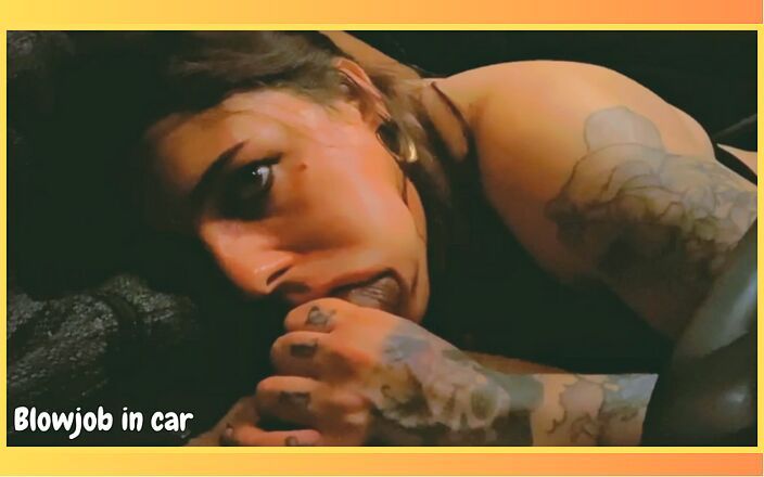 Emma Ink: Trans girl sucks hot in the car and drinks cum...