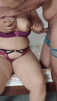 Stepmom Helps Her Stepson with Masturbate and Take Simon on Her Boobs