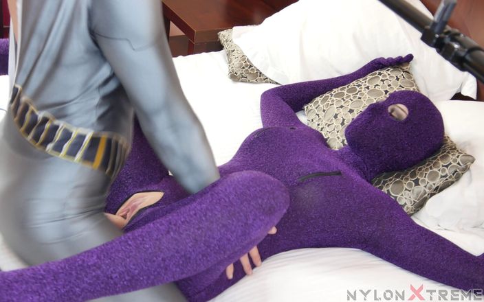 Nylon Xtreme: Nora Fox Purple Zentai, creampie