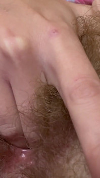 Quick and Wet Orgasm Hairy Bush Clit