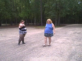 BBW nurse Vicki adventures with friends: BBW gals play volley ball with balloons