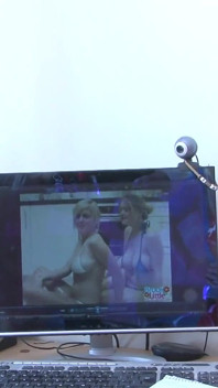 Babes Watching Backstage Their Sexy Scenes and Laugh
