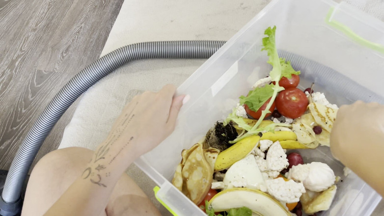 Hottie goddess: Faminto vácuo: Fetiche por sucção &amp;brincando com comida bagunçada