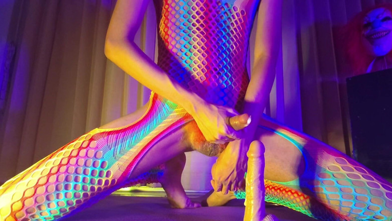 Mango49x: Orange Balaclava Mask Sissy Trans Dyed Pubic Hair Fuck Myself...