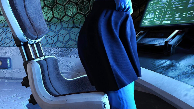 Viz Ardour: Projekt Passion - extraterrestre cyberpunk azul se masturba en la cabina...