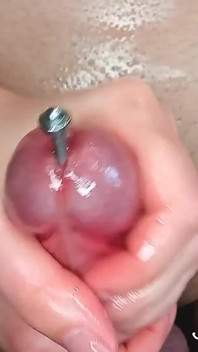 Blocking Sperm in a Pulsating Orgasmic Cock