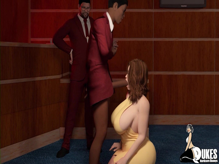 Dukes Hardcore Honeys: Děvka ebenová co-ed hltá BBC