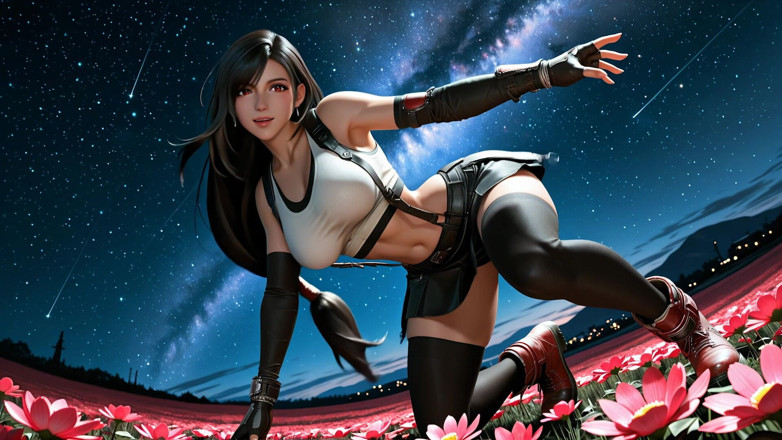 Neural Desires: Tifa Finds Heaven Beneath the Stars (ai Video)