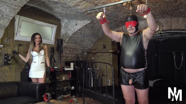 Nikky Thorne: Horny MILF Punishing Her Slave in Her Dungeon