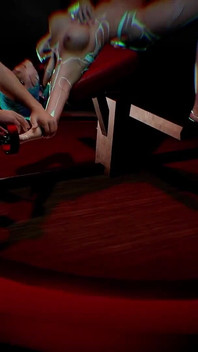 Robot tình dục màu xanh trong thử thách trình diễn tình dục bdsm