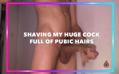 Isak pervert: Shaving my huge cock full of pubic hairs
