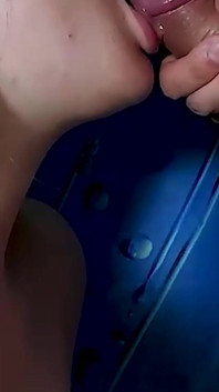 Cum Stream Fills Mouth. Lot Cum Flows From Mouth.