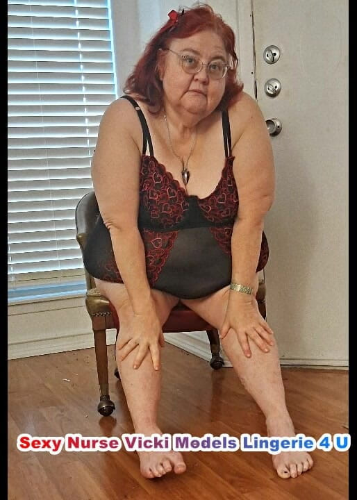 BBW nurse Vicki adventures with friends: BBW Mature Redhead Nurse Vicki Models Lingerie