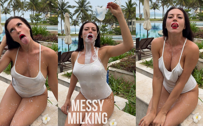 Princess Monica: Memerah &amp; menjadi kucap dalam pakaian badan tembus pandang di luar...