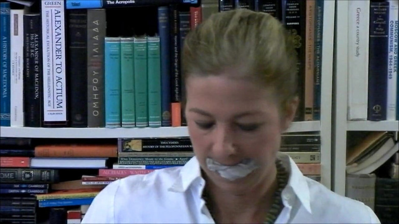 Selfgags classic: MILF teacher's instructional video: how to gag someone!