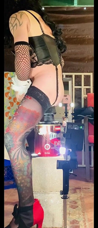 Femboy Sexy Lingerie Riding Big Black Dildo