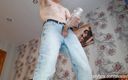 AlexRusFun: A horny student in blue jeans fucks a sex toy...