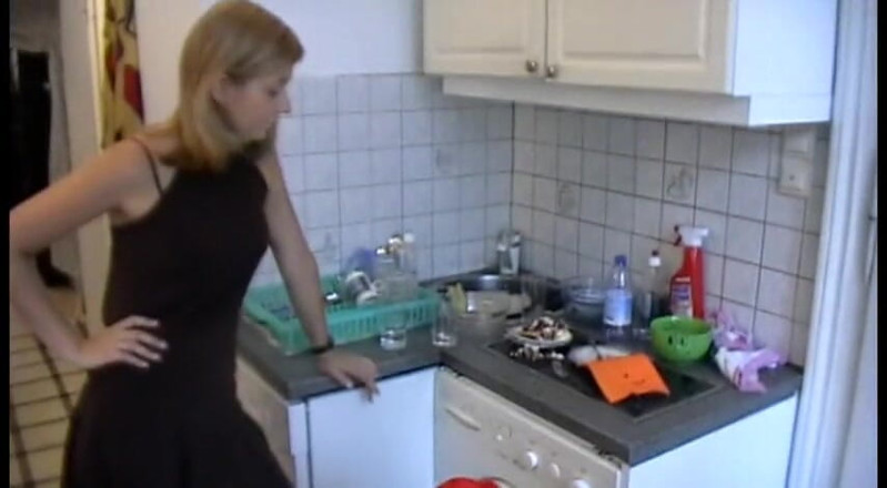 Femdom Austria: Crossdresser Slave Cleans Her Kitchen