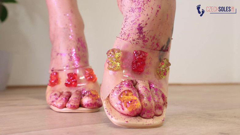 Czech Soles - foot fetish content: Sexy Ukrainian Glitter Feet POV Teasing