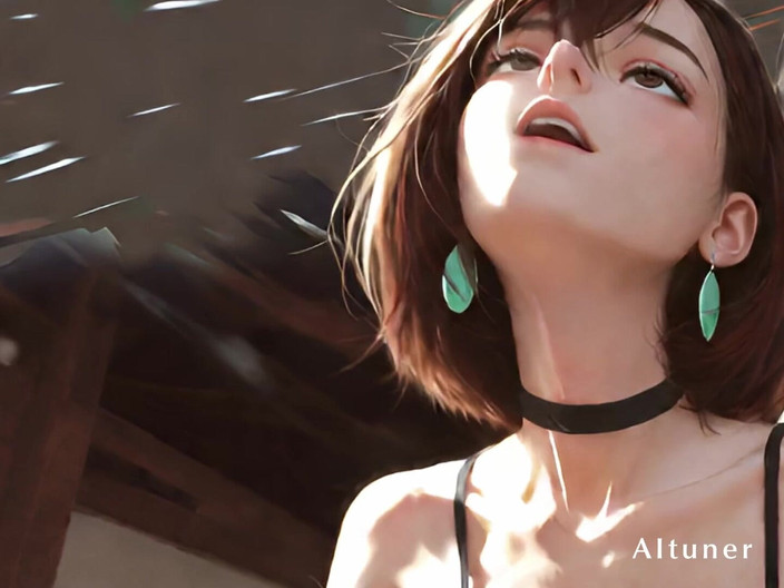 AItuner: 밤에 침대에서 빨간 리본이 흔들리고... 2부