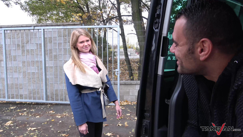 Take Van: Stranger offers a ride to cute lost blonde and fuck...