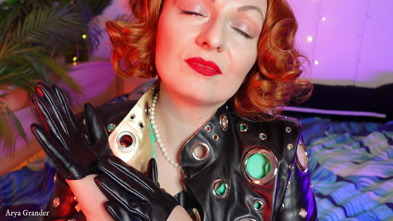 Arya Grander: ASMR sexy short leather gloves