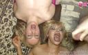 EroCom: Two busty blondes having a hot blowjob orgy