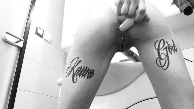 InkedKawaGirl: Vibrator in tight asshole