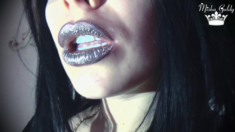 Goddess Misha Goldy: New metal lipstick worship