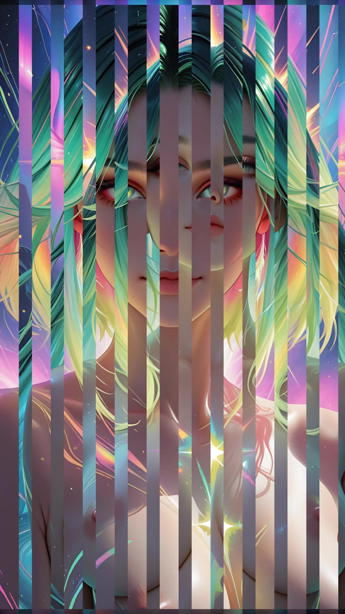 VelvetInk Studio: Cosmic Neon Beauty Portrait with Luminous Eyes Dreamlike Fantasy Ai...