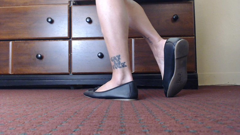 Abby Anna: Dirty feet ballet flats shoe play