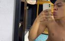 Eduu: Young Latino Boy Posing in Front of the Mirror