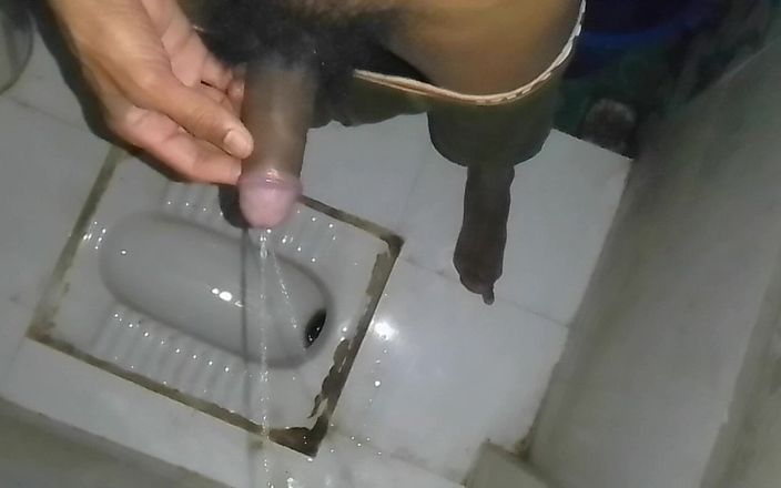 Chet: Pee Bathroom Black Big Cock Indian Man
