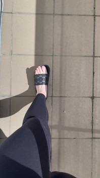 Feet in Flip-flops and Walking in Flip-flops