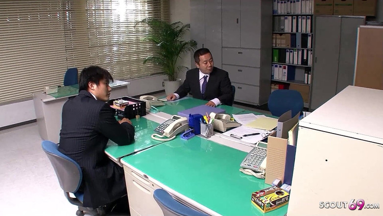 Asian porn collection: Skinny Asian secretary teen fucked by colleague at work on...