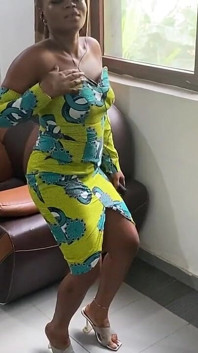 African Most Sexiest Black Girl Striptease in African Dress