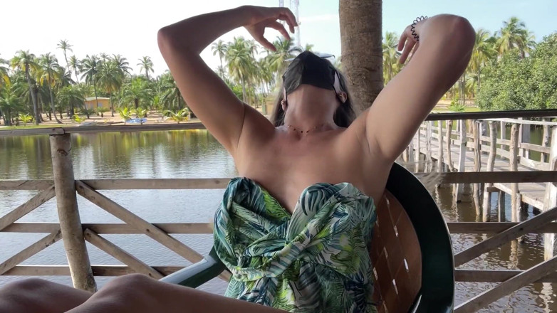 Batty Lux: Wife Walking Around and Showing off Her Big Boobs.