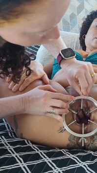 My Girlfriend Dilating My Wife's Vagina so She Can Get Fucked in the Ass.