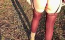 Lady Oups exhib &amp; slave stepmom: Lady Oups Walk in Public at Mini Skirt Anal Dildo...