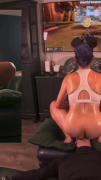 Gode, bâillon, gamer, fille