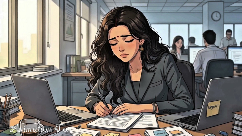 AnimationTon: Épisode 3, une secrétaire indienne épouse Dia hardcore dans une promotion au...