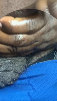 Black cock gay man  jerking off & cumming with big load, while moaning & talking dirty