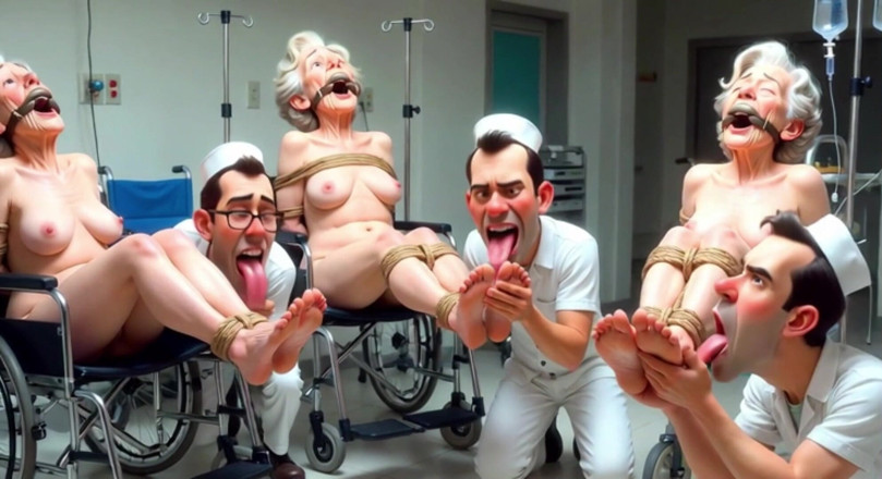 YOUR BEST FANTASY: Pathetic Men Licking Wrinkled Feet of Elderly Women