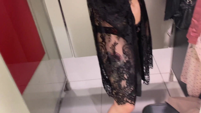 Barbietatoo1: Trying on new outfits in the store