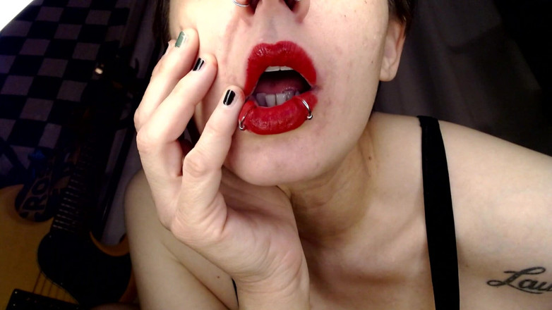 Abby Anna: Thick Red Lipstick Application