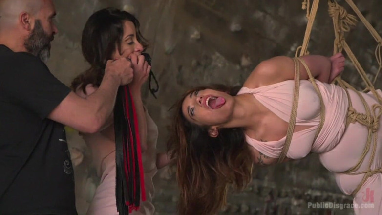 Public Disgrace by Kink: Newbie Penelope Gets Suspended, Flogged and Fucked
