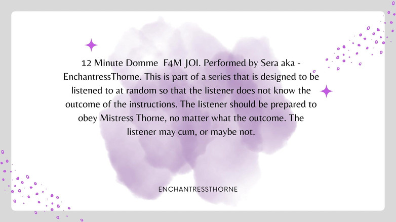 EnchantressThorne: 펨돔 JOI 의미 거부 7부