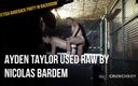 Fetish bareback party in backroom: Ayden Taylor used raw by Nicolas Bardem